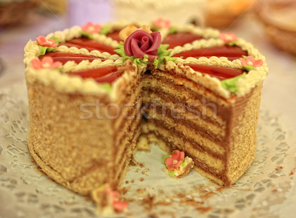 蛋糕 裝飾 巧克力 層 表 甜點 商業照片 © joruba