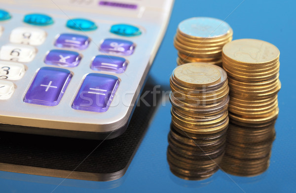 計算器 硬幣 細節 業務 市場 股票 商業照片 © joruba