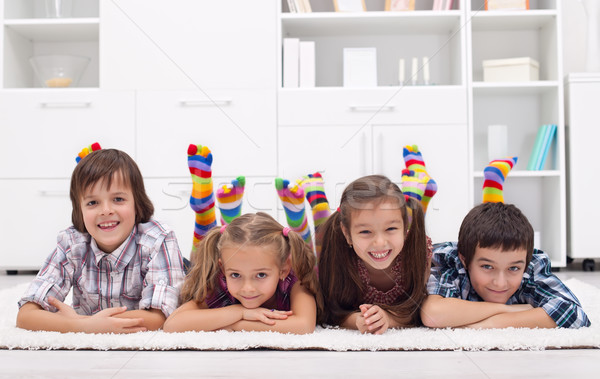 Dzieci kolorowy skarpetki piętrze Zdjęcia stock © joseph73