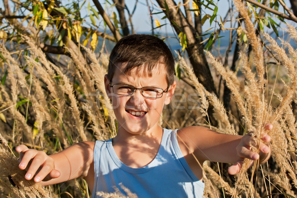 Boy among the reeds Stock photo © joseph73