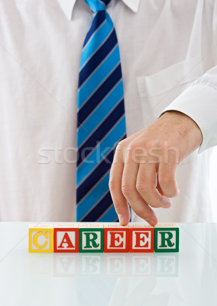 Businessman with blocks Stock photo © joseph73