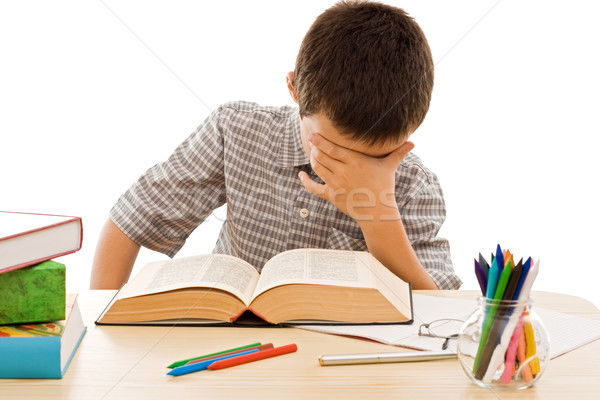 Schoolboy covering his face   Stock photo © joseph73