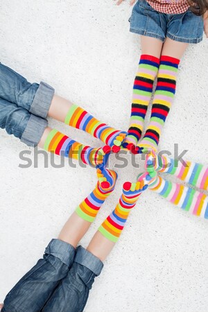 Coloré chaussettes jambes longtemps corps orange Photo stock © joseph73