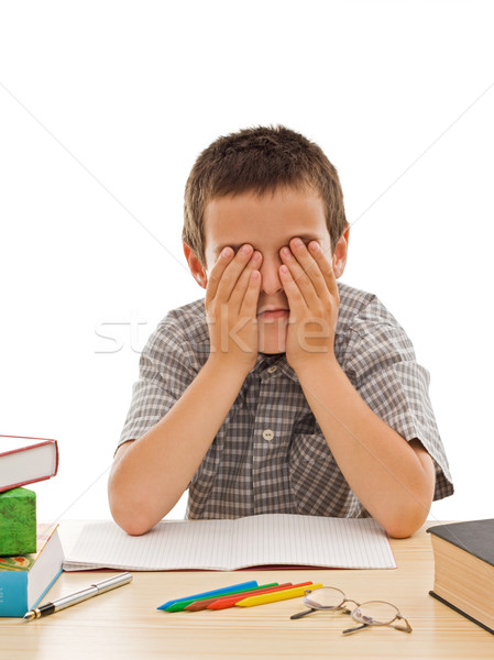 Stock photo: Tired schoolboy