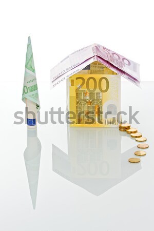 дома деньги дерево отражение поверхность бизнеса Сток-фото © joseph73