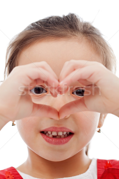 Girl making heart sign Stock photo © joseph73