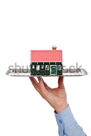 Stockfoto: Onroerend · bieden · zakenman · huis · business