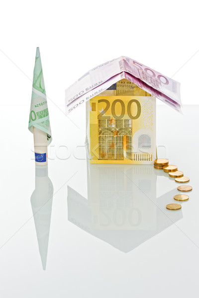 Stock fotó: Ház · pénz · tükröződés · felület · üzlet · épület