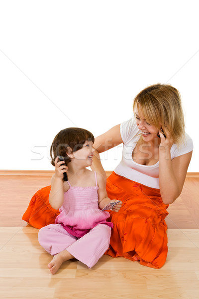 [[stock_photo]]: Deux · filles · rire · jeunes · belle · femme · petite · fille