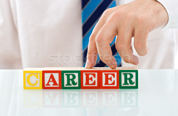 Businessman with blocks Stock photo © joseph73