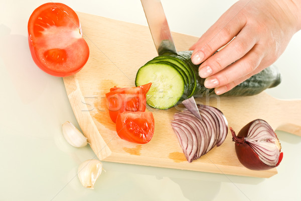 Vegetables on chopping board Stock photo © joseph73
