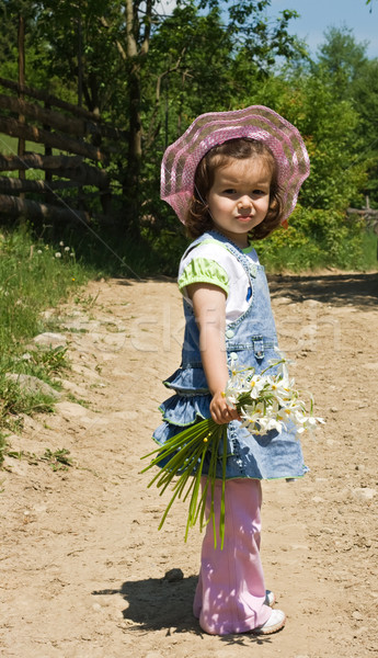 Little girl on the country lane Stock photo © joseph73