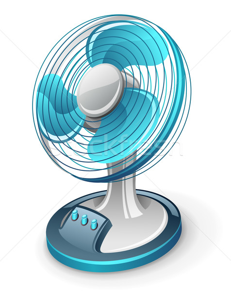 Elektrische fan witte metaal Blauw wind Stockfoto © jossdiim