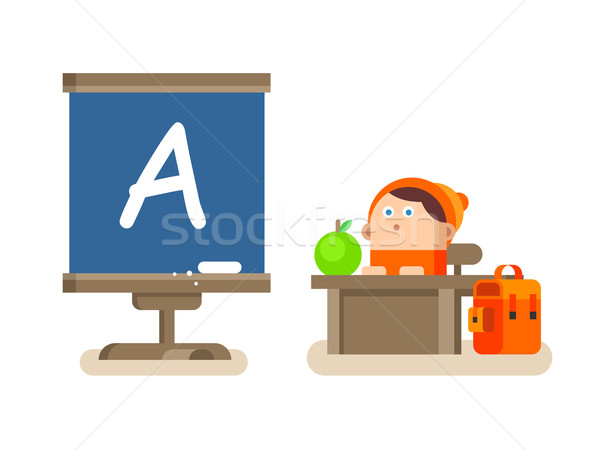 Boy sitting at a Desk Stock photo © jossdiim