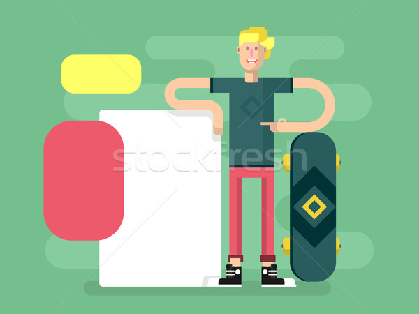 Skateboarder with advertising Stock photo © jossdiim