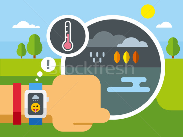 Pogoda aplikacja smart oglądać informacji stylu Zdjęcia stock © jossdiim