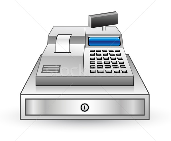 Caja registradora blanco negocios cuadro financiar bloqueo Foto stock © jossdiim