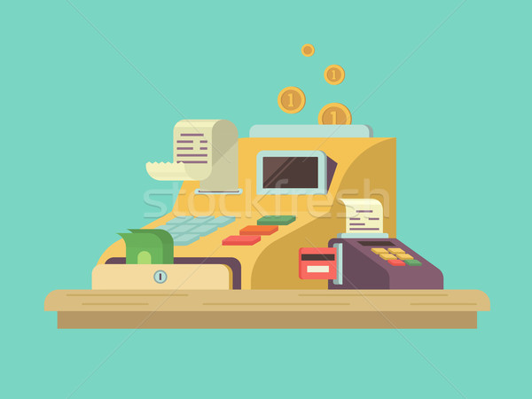 Cash register in flat style Stock photo © jossdiim