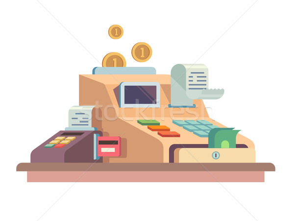 Caja registradora aparato efectivo negocios financiar máquina Foto stock © jossdiim