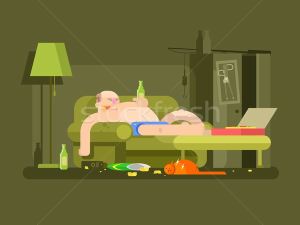 Lazybones character design flat Stock photo © jossdiim