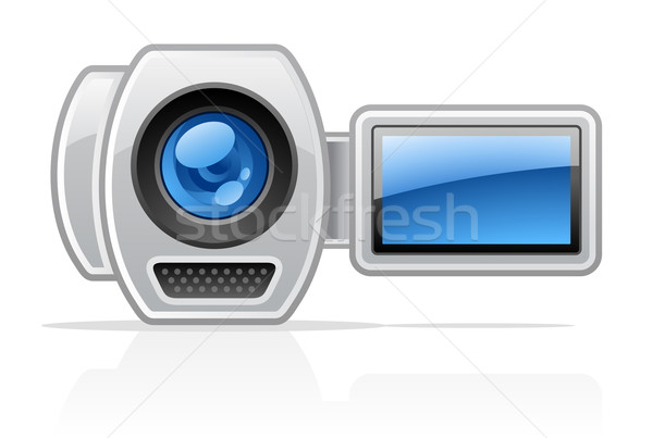Video kamera beyaz teknoloji mavi ekran dijital Stok fotoğraf © jossdiim