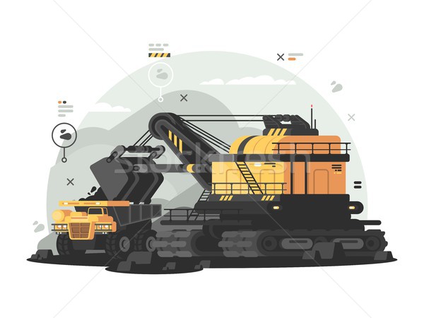 Schwierig Maschinen Kohle Bergbau Kraftstoff Energie Stock foto © jossdiim