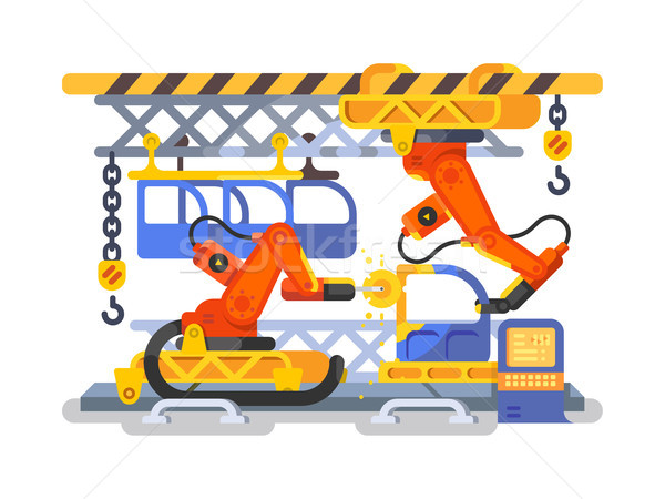 Automatic production in factory using robots Stock photo © jossdiim