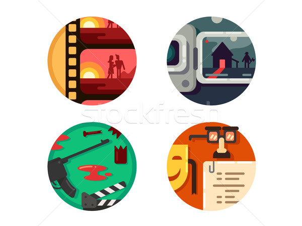 Genre cinema set icons Stock photo © jossdiim