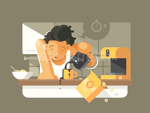 Morning coffee in kitchen Stock photo © jossdiim