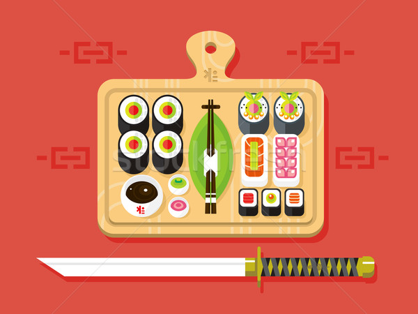 Japoński kuchnia sushi żywności tradycyjny toczyć Zdjęcia stock © jossdiim