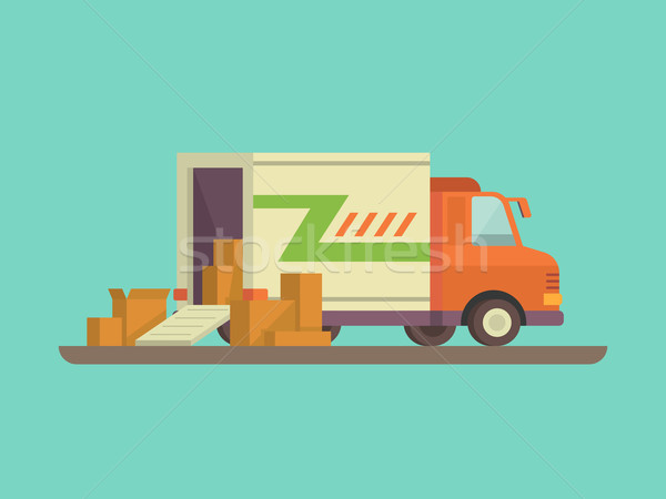 Samochód dostawczy ciężarówki wysyłki ładunku stanie eksport Zdjęcia stock © jossdiim