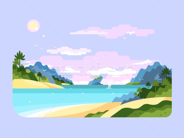 Beach flat design Stock photo © jossdiim