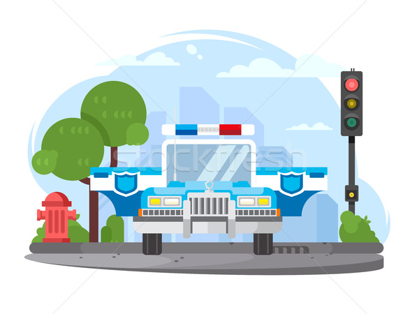 Police car with flasher Stock photo © jossdiim