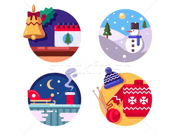 Zdjęcia stock: Zimą · zabawy · wakacje · christmas · trykotowy · sweter