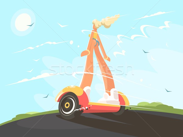 Stock photo: Pretty girl blonde on gyroscope