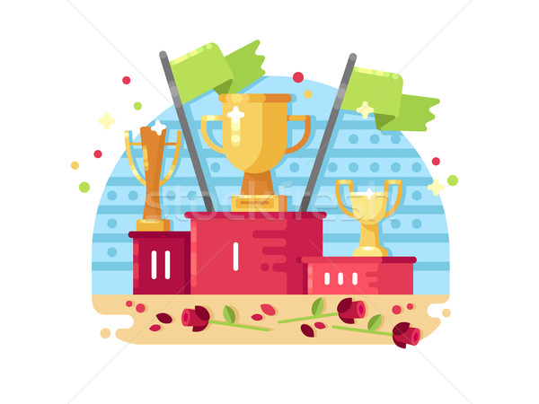 Trophies on podium Stock photo © jossdiim