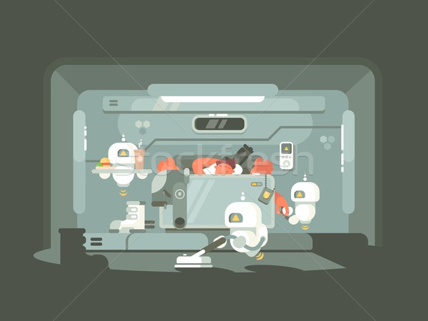 Future time, robots work Stock photo © jossdiim