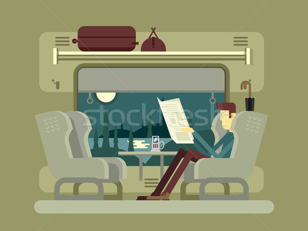 Stock photo: Passenger rides on train