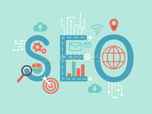 SEO concept flat illustration Stock photo © jossdiim