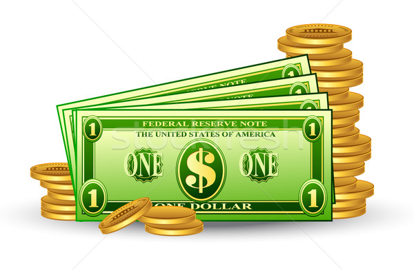 Dollar pack with coins Stock photo © jossdiim