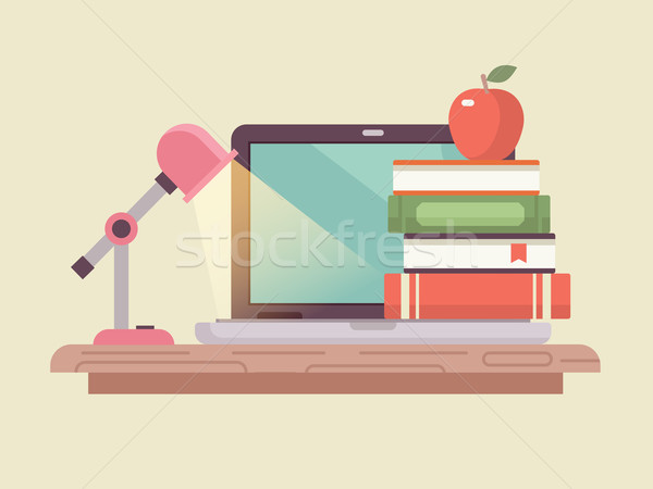 Workspace ноутбука книга стиль учебник Сток-фото © jossdiim