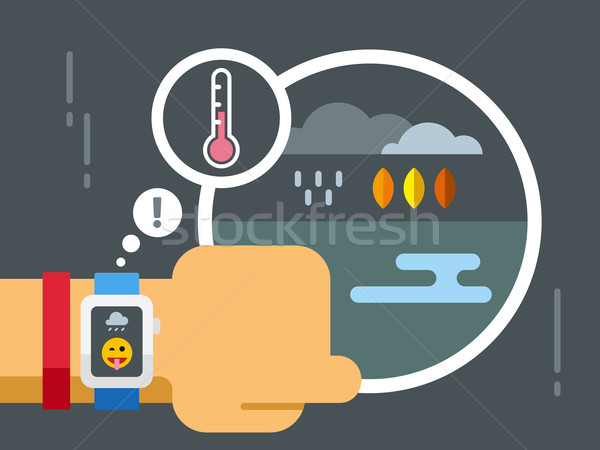 Vreme cerere inteligent ceas informaţii stil Imagine de stoc © jossdiim