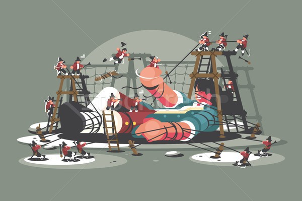 Gulliver lies bound by ropes Stock photo © jossdiim