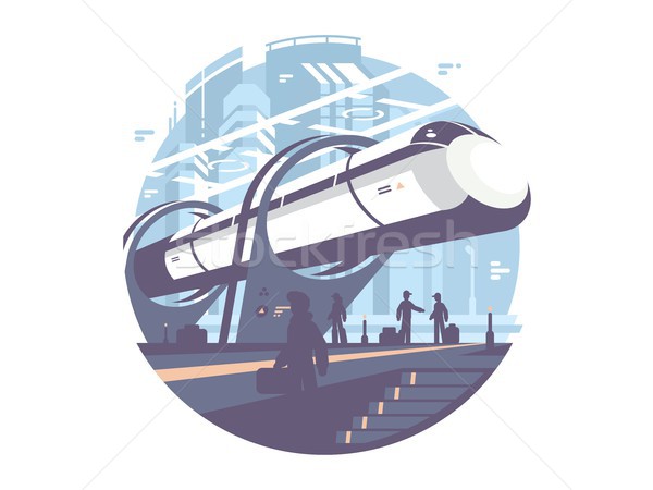 Schnellzug Transport Zug öffentlichen Vektor Symbol Stock foto © jossdiim