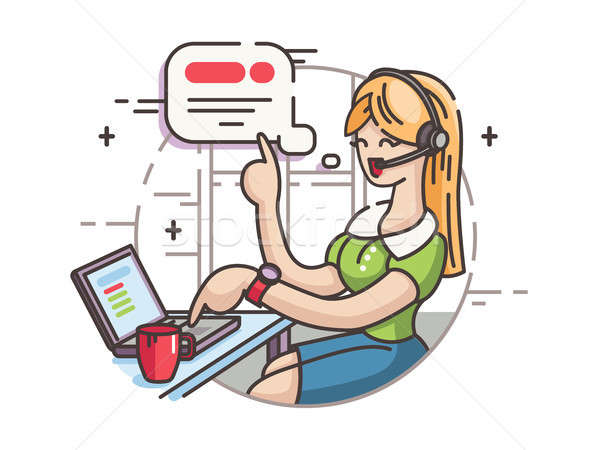 Girl operator in call center Stock photo © jossdiim