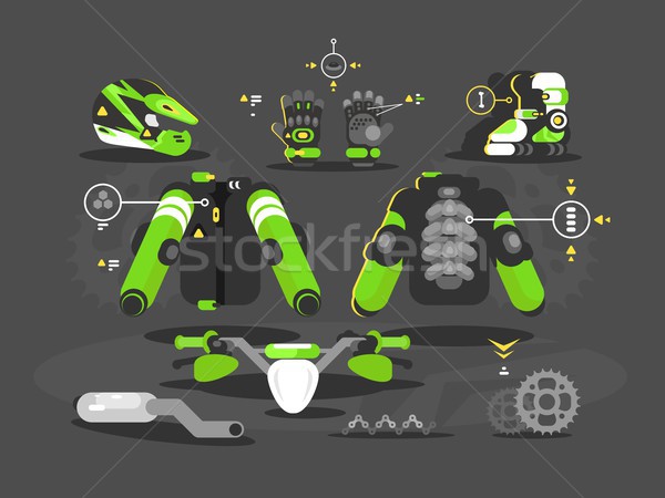 Set of equipment for moto cross Stock photo © jossdiim