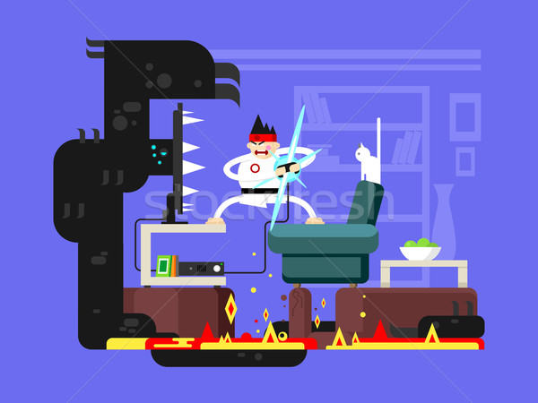 Gamer cartoon character Stock photo © jossdiim