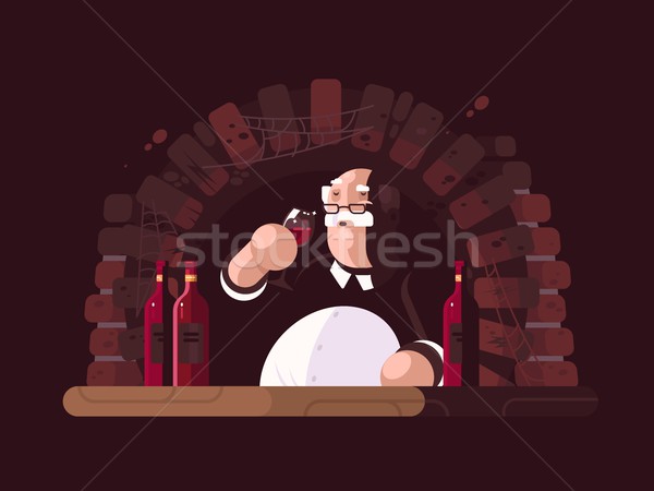 Sommelier kóstolás bor száraz vörösbor pince Stock fotó © jossdiim