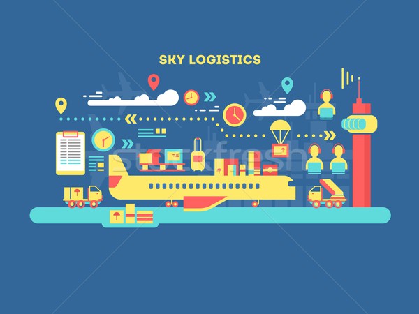 Hemel logistiek ontwerp levering business vracht Stockfoto © jossdiim