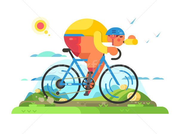 Fast cyclist sportsman on bike Stock photo © jossdiim